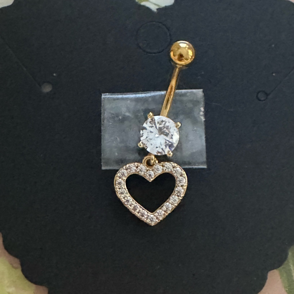 Gold Heart Belly Button Ring